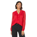 Berry - Front - Dorothy Perkins Womens-Ladies Chiffon Ruffles Long-Sleeved Blouse