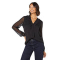 Black - Front - Dorothy Perkins Womens-Ladies Chiffon Ruffles Long-Sleeved Blouse