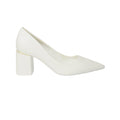 White - Back - Dorothy Perkins Womens-Ladies Baden Metallic Detail Medium Block Heel Court Shoes