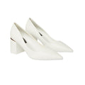 White - Front - Dorothy Perkins Womens-Ladies Baden Metallic Detail Medium Block Heel Court Shoes