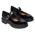 True Black - Front - Faith Womens-Ladies Naevia Chunky Heel Mary Janes