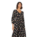 Black - Side - Dorothy Perkins Womens-Ladies Floral V Neck Midi Dress