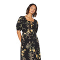 Black - Side - Dorothy Perkins Womens-Ladies Floral Double Tie Front Midi Dress