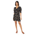 Black - Lifestyle - Dorothy Perkins Womens-Ladies Ditsy Floral Lace Trim Mini Dress