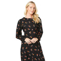 Black - Side - Dorothy Perkins Womens-Ladies Floral Shirred Cuff Midi Dress