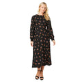 Black - Front - Dorothy Perkins Womens-Ladies Floral Shirred Cuff Midi Dress