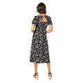 Black - Back - Dorothy Perkins Womens-Ladies Textured Cut-Out Back Midi Dress