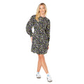 Black - Side - Dorothy Perkins Womens-Ladies Ditsy Floral Shirred Cuff Mini Dress