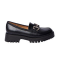 Black - Back - Faith Womens-Ladies Nix Diamante Snaffle Loafers