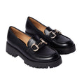 Black - Front - Faith Womens-Ladies Nix Diamante Snaffle Loafers