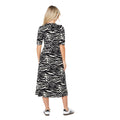 Black-White - Back - Dorothy Perkins Womens-Ladies Zebra Wrap Petite Midi Dress