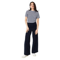 Navy - Side - Dorothy Perkins Womens-Ladies Panelled Straight Leg Trousers