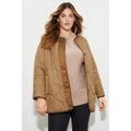 Chocolate - Side - Dorothy Perkins Womens-Ladies Contrast Collarless Plus Padded Jacket