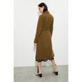 Khaki - Back - Dorothy Perkins Womens-Ladies Longline Wrap Tall Coat