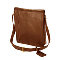 Tan - Front - Eastern Counties Leather Narrow Messenger Bag