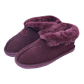 Plum - Back - Eastern Counties Leather Womens-Ladies Sheepskin Lined Split Seam Slipper Boots