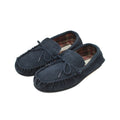 Navy - Front - Eastern Counties Leather Mens Fabric Lined Moccasins