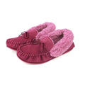 Wine - Front - Eastern Counties Leather Womens-Ladies Willow Suede Moccasins