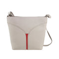 Ivory-Red - Front - Eastern Counties Leather Caitlin Leather Shoulder Bag