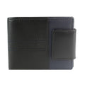 Black-Navy - Front - Eastern Counties Leather Scott Contrast Panel Leather Wallet