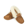 Chestnut - Side - Eastern Counties Leather Womens-Ladies Sophie Sheepskin Moccasin Slippers