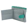 Light Grey-Turquoise - Side - Eastern Counties Leather Womens-Ladies Luna Leather Purse