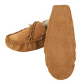 Chestnut-Natural - Back - Eastern Counties Leather Unisex Adult Seb Sheepskin Moccasins