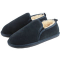 Navy - Front - Eastern Counties Leather Mens Avi Sheepskin Hard Sole Slippers