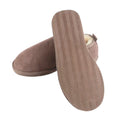 Truffle Brown - Back - Eastern Counties Leather Mens Avi Sheepskin Hard Sole Slippers