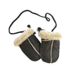 Dark Brown - Front - Eastern Counties Leather Childrens-Kids Corded Sheepskin Mittens