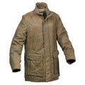 Khaki - Front - Eastern Counties Leather Mens Leather Mid Length Jacket