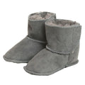 Grey - Front - Eastern Counties Leather Childrens-Kids Sheepskin Touch Fastening Slipper Boots