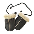 Dark Brown - Back - Baby Cord Aviator Mittens