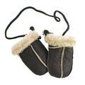 Dark Brown - Front - Baby Cord Aviator Mittens