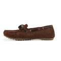 Brown - Back - Moretta Womens-Ladies Sofia Suede Moccasins