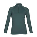 Green - Front - Aubrion Womens-Ladies Eltar Quarter Zip Base Layer Top