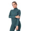 Green - Back - Aubrion Womens-Ladies Eltar Quarter Zip Base Layer Top