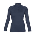 Navy - Front - Aubrion Womens-Ladies Eltar Quarter Zip Base Layer Top