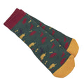 Green-Yellow-Red - Side - Tikaboo Childrens-Kids Dinosaur Long Length Socks