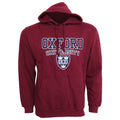 Maroon - Front - Mens Oxford University Print Hooded Sweatshirt Jumper-Hoodie Top