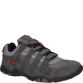 Charcoal-Zingy Red - Front - Hi-Tec Mens Quadra II Suede Walking Shoes