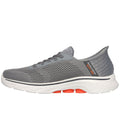 Grey-Orange - Back - Skechers Mens Go Walk 7 - Free Hand Trainers