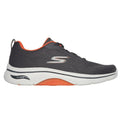 Charcoal-Orange - Back - Skechers Mens Go Walk 2.0 Idyllic Arch Fit Trainers