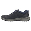 Navy - Pack Shot - Hush Puppies Mens Adam Nubuck Lace Up Trainers