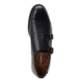 Black - Pack Shot - Base London Mens Diablo Monk Leather Shoes