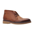 Burnt Tan - Front - Base London Mens Brody Leather Pull Up Chukka Boots