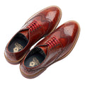 Tan - Close up - Base London Mens Woburn Hi Shine Brogues