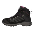 Charcoal-Viola - Side - Hi-Tec Womens-Ladies Clamber Suede Walking Boots