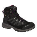 Charcoal-Viola - Front - Hi-Tec Womens-Ladies Clamber Suede Walking Boots