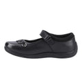 Black - Side - Hush Puppies Girls Christina Leather School Shoes